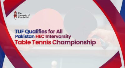 TUF Qualifies for All Pakistan HEC Intervarsity Table Tennis Championship