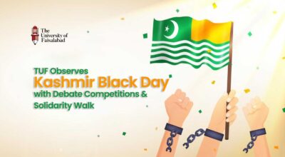 The University of Faisalabad Observes Kashmir Black Day: Debate Competitions and Solidarity Walk
